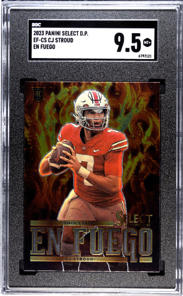 CJ/C.J. Stroud 2023 Panini Select Draft Picks En Fuego Rookie Card (RC) #EF-CS- SGC Graded 9.5 Mint+ (Ohio State/Texans)-Powers Sports Memorabilia