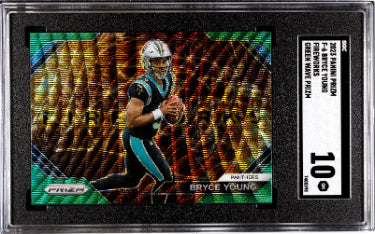 Bryce Young 2023 Panini Prizm Fireworks Green Wave Rookie Card (RC) #F-6- SGC Graded 10 Gem Mint (Carolina Panthers)-Powers Sports Memorabilia