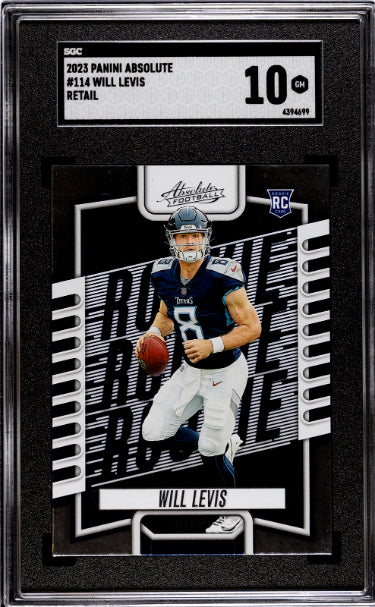Will Levis 2023 Panini Absolute Retail Rookie Card (RC) #114- SGC Graded 10 Gem Mint (Tennessee Titans)-Powers Sports Memorabilia