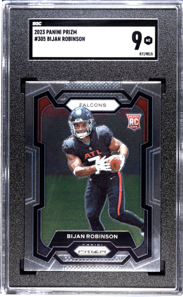 Bijan Robinson 2023 Panini Prizm Rookie Card (RC) #305- SGC Graded 9 Mint (Atlanta Falcons)-Powers Sports Memorabilia