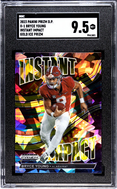 Bryce Young 2023 Panini Prizm Draft Picks Instant Impact Gold Ice Rookie Card (RC) #II-1- SGC Graded 9.5 Mint+ (Alabama/Panthers-Powers Sports Memorabilia