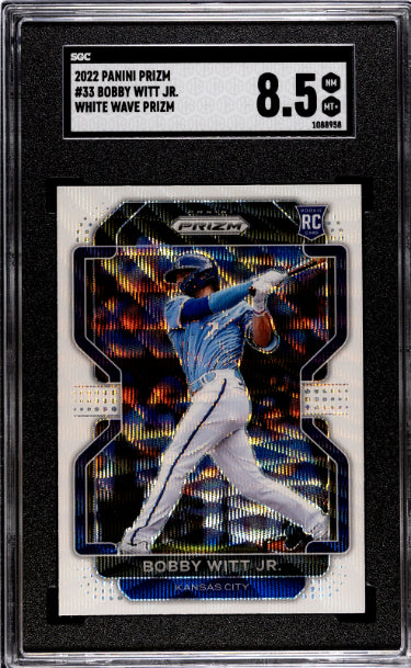 Bobby Witt Jr. 2022 Panini White Wave Prizm Rookie Card (RC) #33- SGC Graded 8.5 NM-MT+ (Kansas City Royals) - Collectible-Powers Sports Memorabilia