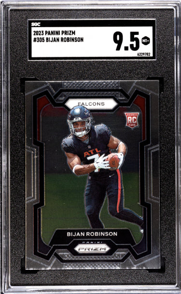Bijan Robinson 2023 Panini Prizm Rookie Card (RC) #305- SGC Graded 9.5 Mint+ (Atlanta Falcons)-Powers Sports Memorabilia