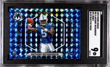 Anthony Richardson 2023 Panini Mosaic NFL Debut Blue Reactive Prizm Rookie Card (RC) #ND-5- SGC Graded 9 Mint (Colts)-Powers Sports Memorabilia
