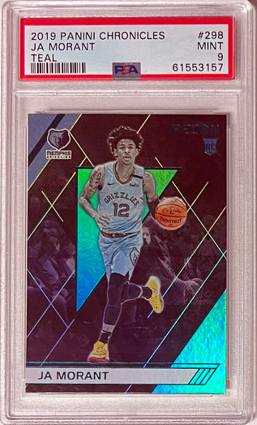 Ja Morant 2019-20 Panini Chronicles Teal Rookie Card (RC) #298- PSA Graded 9 Mint (Memphis Grizzlies)-Powers Sports Memorabilia