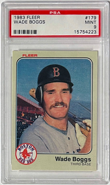 Wade Boggs 1983 Fleer Rookie Card #179- PSA Graded 9 Mint (Boston Red Sox/HOF) - Collectible-Powers Sports Memorabilia