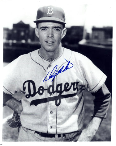 Danny McDevitt Autographed Brooklyn Dodgers B&W 8x10 Photo-COA (deceased)-Powers Sports Memorabilia