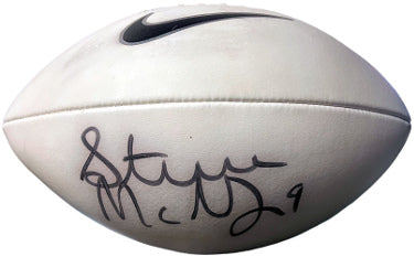 Steve McNair Autographed Nike Logo Full Size White Panel Football #9?Çô Beckett Review (Tennessee Titans/Ravens/Air McNair) - CTBL_039400-Powers Sports Memorabilia