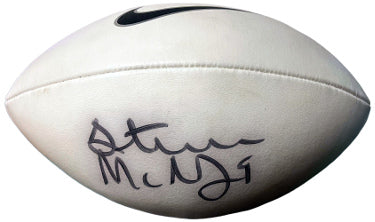 Steve McNair Autographed Nike Logo Full Size White Panel Football #9?Çô Beckett Review (Tennessee Titans/Ravens/Air McNair) - CTBL_039401-Powers Sports Memorabilia