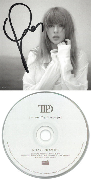 Taylor Swift Autographed 2024 The Tortured Poets Department 4.75x4.75 Art Card w/Album Cover Booklet w/ CD & Case- COA-Powers Sports Memorabilia