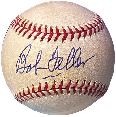 Bob Feller Autographed Official Rawlings ROAL American League Baseball tone spots- COA (Cleveland/HOF/1948 WS Champ/7X AS)-Powers Sports Memorabilia