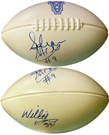 Steve McNair & Willie Davis Dual Autographed Houston/Tennessee Oilers Logo 5?ǥ Mini Plastic Football- Beckett Review-Powers Sports Memorabilia