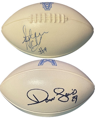 Steve McNair & Darryll Lewis Dual Autographed Houston/Tennessee Oilers Logo 5?ǥ Mini Plastic Football- Beckett Review-Powers Sports Memorabilia