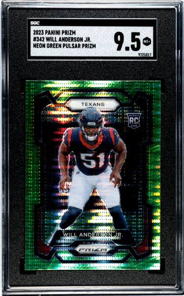 Will Anderson, Jr. 2023 Panini Neon Green Pulsar Prizm Rookie Card (RC) #342- SGC Graded 9.5 MT+ (Houston Texans)-Powers Sports Memorabilia
