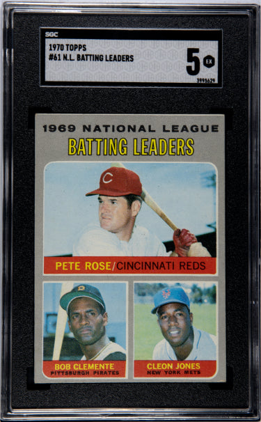 1970 Topps NL Batting Leaders Card #61- SGC Graded 5 EX (Pete Rose/Roberto/Bob Clemente) - Collectible-Powers Sports Memorabilia