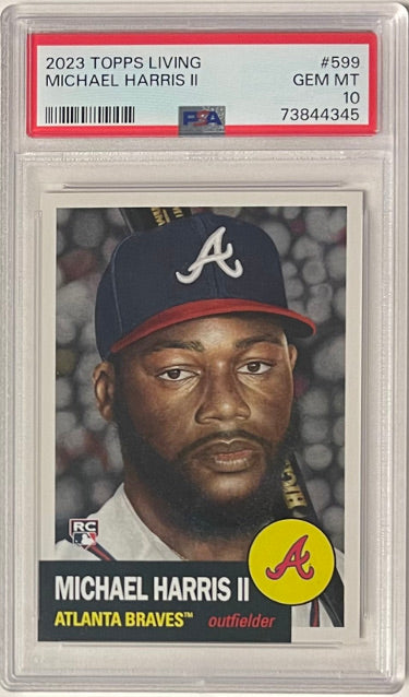 Michael Harris 2023 Topps Living Rookie Card (RC) #599- PSA Graded 10 Gem Mint (Atlanta Braves) - Collectible-Powers Sports Memorabilia