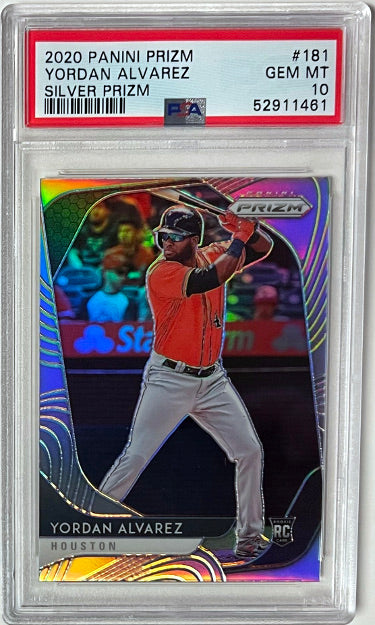 Yordan Alvarez 2020 Panini Silver Prizm Rookie Card (RC) #181- PSA Graded 10 Gem Mint (Houston Astros) - Collectible-Powers Sports Memorabilia