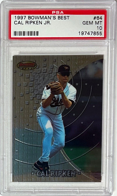 Cal Ripken Jr. 1997 Bowman's Best Card #64- PSA Graded 10 Gem Mint (Baltimore Orioles/HOF) - Collectible-Powers Sports Memorabilia
