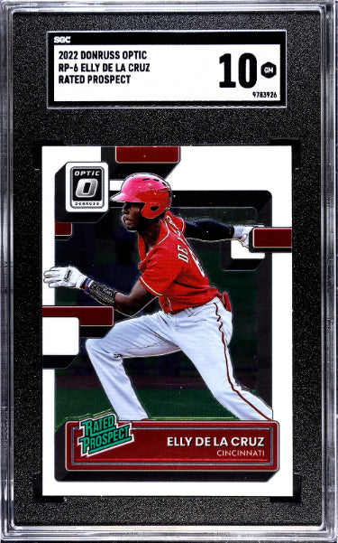 Elly De La Cruz 2022 Donruss Optic Rated Prospect Rookie Card (RC) #RP-6- SGC Graded 10 Gem Mint (Cincinnati Reds) - Collectible-Powers Sports Memorabilia