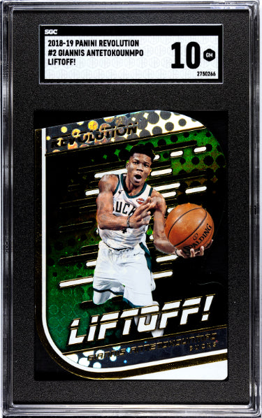 Giannis Antetokounmpo 2018-19 Panini Revolution Liftoff! Die-Cut Card #2- SGC Graded 10 Gem Mint (Milwaukee Bucks)-Powers Sports Memorabilia