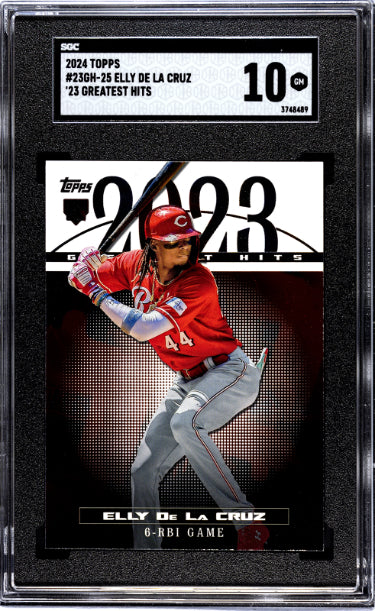 Elly De La Cruz 2024 Topps '23 Greatest Hits Rookie Card (RC) #23GH-25- SGC Graded 10 Gem Mint (Cincinnati Reds) - Collectible-Powers Sports Memorabilia