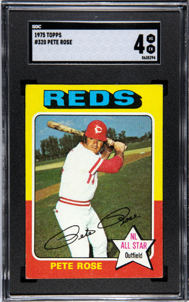 Pete Rose 1975 Topps Card #320- SGC Graded 4 VG-EX (Cincinnati Reds/Big Red Machine) - Collectible-Powers Sports Memorabilia