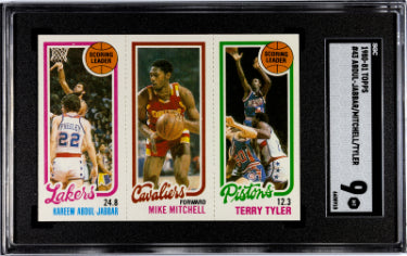 Kareem Abdul-Jabbar 1980-81 Topps Card #43- SGC Graded 9 Mint (Lakers/Mike Mitchell/Terry Tyler)-Powers Sports Memorabilia