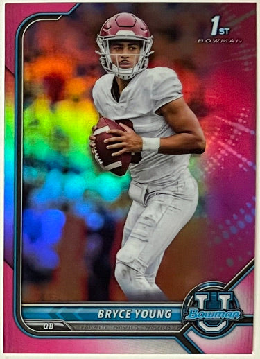 Bryce Young 2022 Bowman U Chrome 1st Pink Refractor Rookie Card (RC) #4 (Alabama/Heisman/Panthers)-Powers Sports Memorabilia