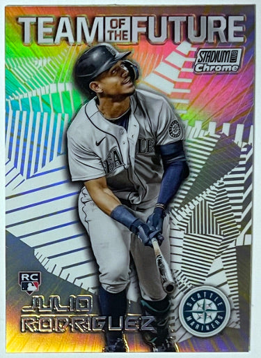 Julio Rodriguez 2022 Topps Stadium Club Chrome Team of the Future Rookie Card (RC) #TOF-13 (Seattle Mariners)-Powers Sports Memorabilia