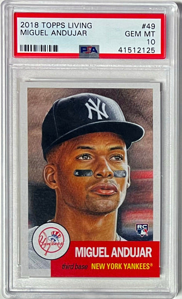 Miguel Andújar 2018 Topps Living Baseball Card #49- PSA Graded 10 Gem Mint (New York Yankees) - Collectible-Powers Sports Memorabilia