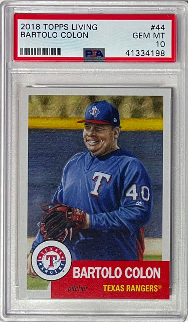 Bartolo Colón 2018 Topps Living Baseball Card #44- PSA Graded 10 Gem Mint (Texas Rangers) - Collectible-Powers Sports Memorabilia