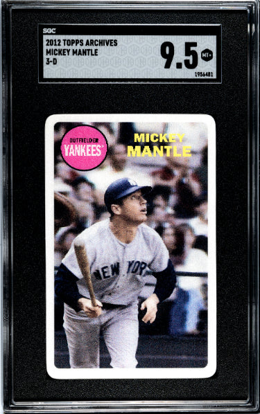 Mickey Mantle 2012 Topps Archives 3-D Card- SGC Graded 9.5 Mint+ (New York Yankees/HOF)-Powers Sports Memorabilia