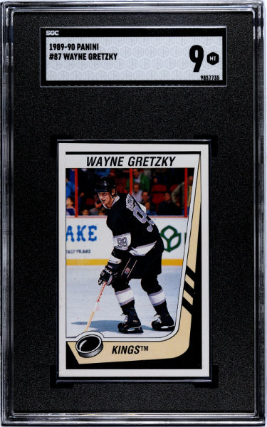 Wayne Gretzky 1989-90 Panini NHL Hockey Sticker/Card #87- SGC Graded 9 MT (Los Angeles Kings)-Powers Sports Memorabilia