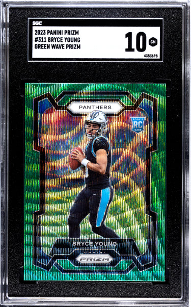 Bryce Young 2023 Panini Green Wave Prizm Rookie Card (RC) #311- SGC Graded 10 Gem Mint (Carolina Panthers)-Powers Sports Memorabilia
