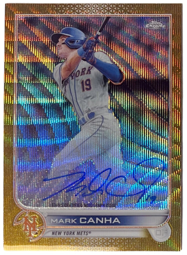Mark Canha Autographed 2022 Topps Chrome Gold Wave On Card Auto #CVA-MC- /50 (A's/Mets/Tigers)-Powers Sports Memorabilia
