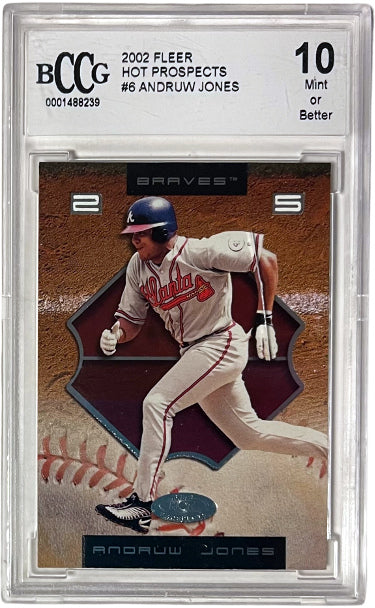 Andruw Jones 2002 Fleer Hot Prospects Rookie Card (RC) #6- BCCG Graded 10 Mint or Better (Atlanta Braves)-Powers Sports Memorabilia