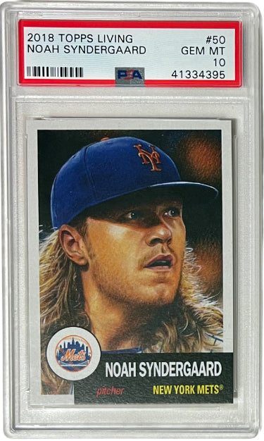 Noah Syndergaard 2018 Topps Living Baseball Card #50- PSA Graded 10 Gem Mint (New York Mets)-Powers Sports Memorabilia