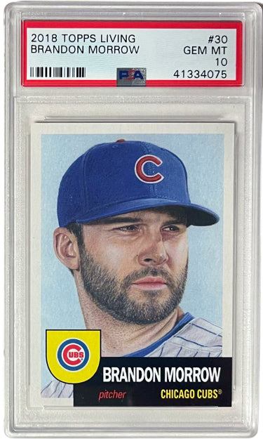 Brandon Morrow 2018 Topps Living Baseball Card #30- PSA Graded 10 Gem Mint (Chicago Cubs)-Powers Sports Memorabilia
