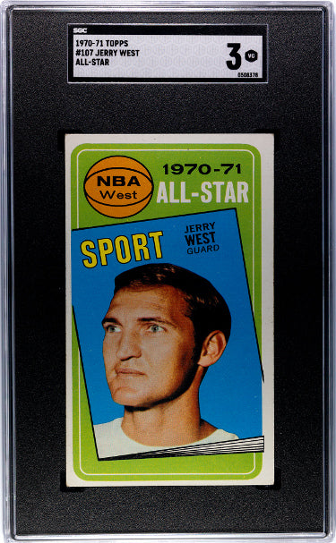Jerry West 1970-71 Topps All-Star Card #107- SGC Graded 3 VG (Los Angeles Lakers/HOF)-Powers Sports Memorabilia