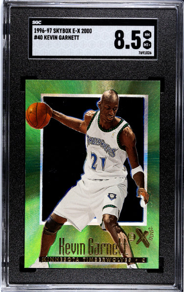 Kevin Garnett 1996-97 Skybox E-X 2000 Card #40- SGC Graded 8.5 NM-MT+ (Minnesota Timberwolves/HOF)-Powers Sports Memorabilia