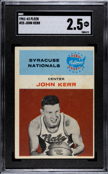John Kerr 1961-62 Fleer Card #25- SGC Graded 2.5 Good+ (Syracuse Nationals)-Powers Sports Memorabilia