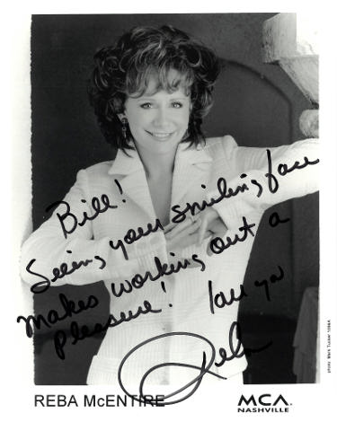 Reba McEntire Autographed MCA Records B&W 8x10 Photo To Bill, Love Ya?Çô COA-Powers Sports Memorabilia