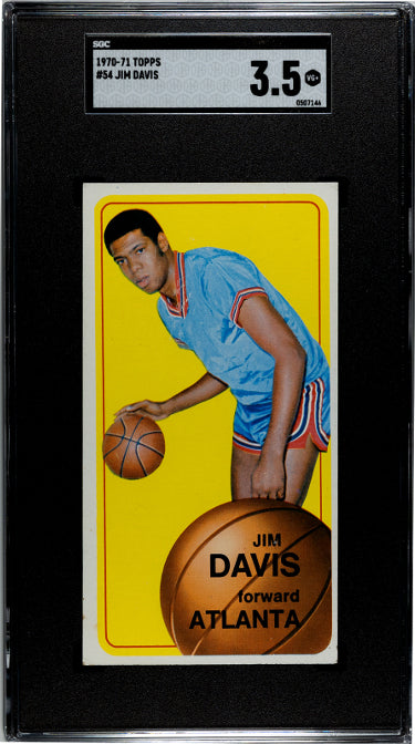 Jim Davis 1970-71 Topps Card #54- SGC Graded 3.5 VG+ (St. Louis/Atlanta Hawks)-Powers Sports Memorabilia