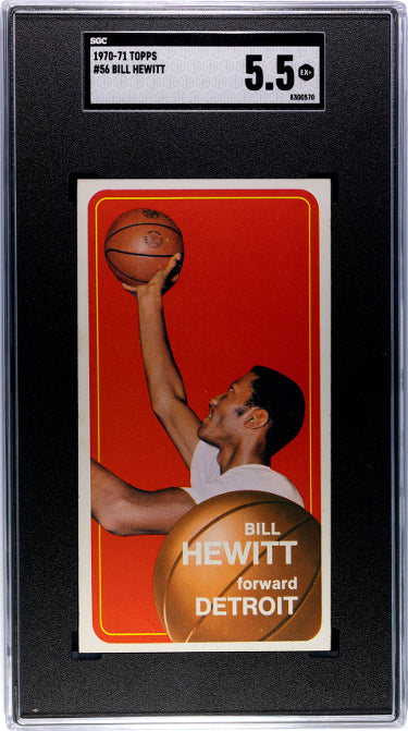 Bill Hewitt 1970-71 Topps Card #56- SGC Graded 5.5 EX+ (Detroit Pistons)-Powers Sports Memorabilia