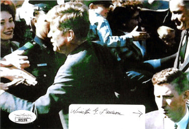 Winston Lawson Autographed Secret Service JFK Assassination 4.75X7.75 Photo- JSA #SS51576- John F. Kennedy Detail-Powers Sports Memorabilia