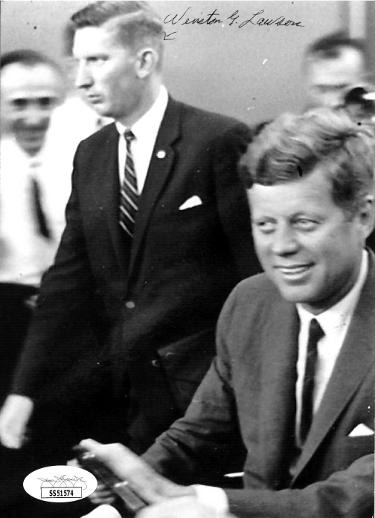 Winston Lawson Autographed Secret Service JFK Assassination 6.75X4.75 Photo- JSA #SS51574- Motorcade/Kennedy Detail-Powers Sports Memorabilia