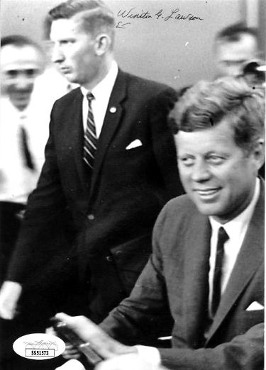 Winston Lawson Autographed Secret Service JFK Assassination 6.75X4.75 Photo- JSA #SS51573- Motorcade/Kennedy Detail-Powers Sports Memorabilia
