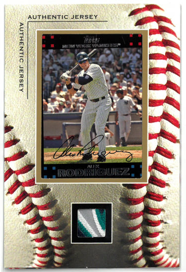 2007 Alex Rodriguez Authentic Jersey -Topps Card 4?ǥx6 ?ǣ Stand Up Display New York Yankees?Çô Upper Deck-Powers Sports Memorabilia