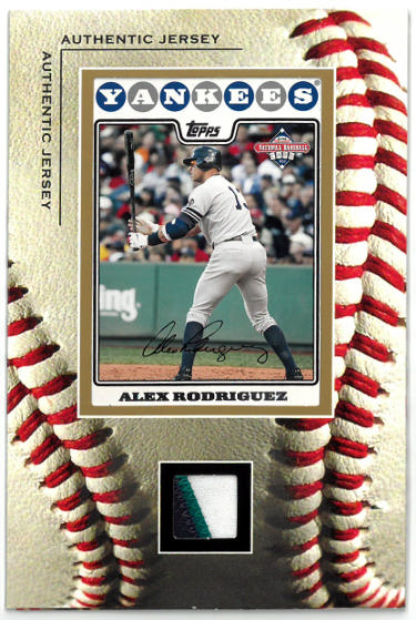 2008 Alex Rodriguez Authentic Jersey - Topps Card 4?ǥx6?ǥ Stand Up Display New York Yankees?Çô Upper Deck-Powers Sports Memorabilia