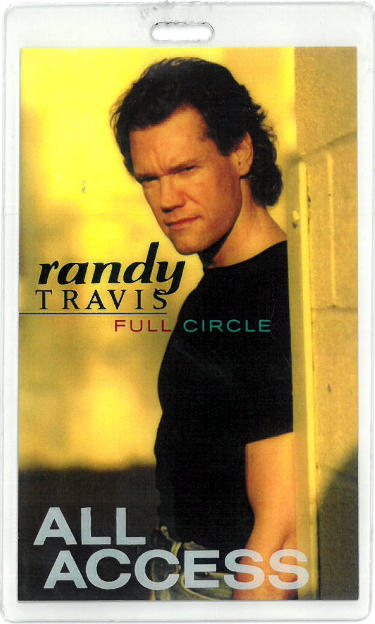 Randy Travis 1996 Full Circle 3?ǥx5?ǥ Laminated All Access Backstage Pass (Country Music)-Powers Sports Memorabilia